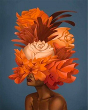 Load image into Gallery viewer, a painting of a woman with flowers on her head