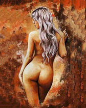 Load image into Gallery viewer, a painting of a naked woman with long hair