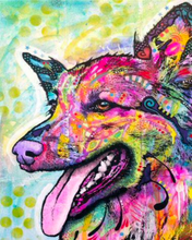 Load image into Gallery viewer, a painting of a dog with its tongue out