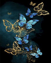 Load image into Gallery viewer, Blue and Gold Butterflies